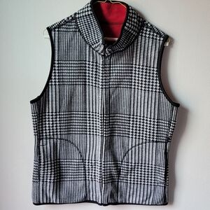 Studio Works Black and White Plaid Vest
